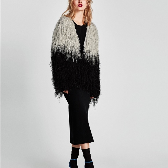 Zara Textured Fringe Cardigan - Picture 2 of 2